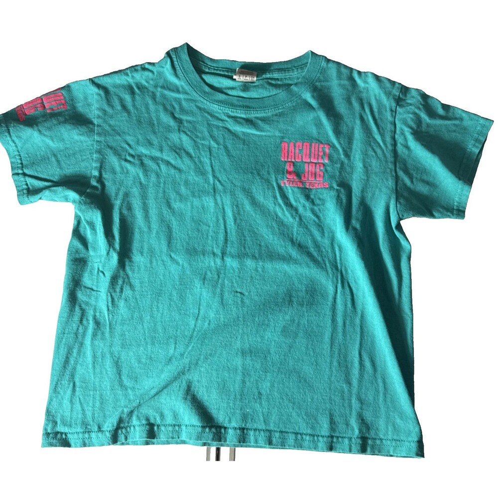 Racquet & Jog Tyler Tx Youth T-Shirt Size Small Green Cotton Top